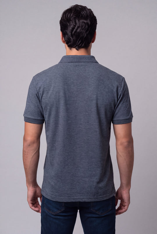 Chemise Polycotton de hombre 2816JM - Jaspeado Marino - Foto 03 