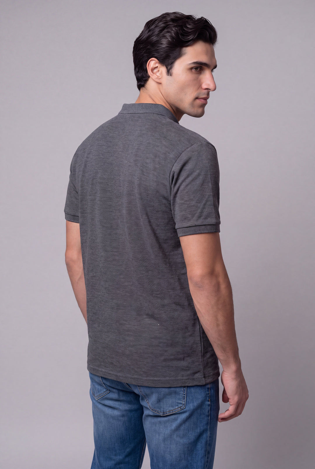 Chemise Polycotton de hombre 2816JN - Jaspeada Gris - Foto 03 