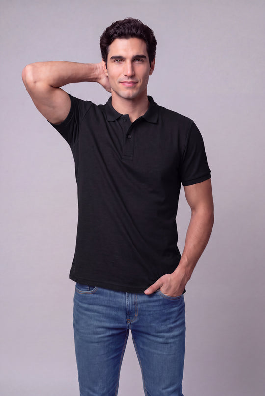 Chemise Polycotton de hombre 2816NG - Negro - Foto 02 