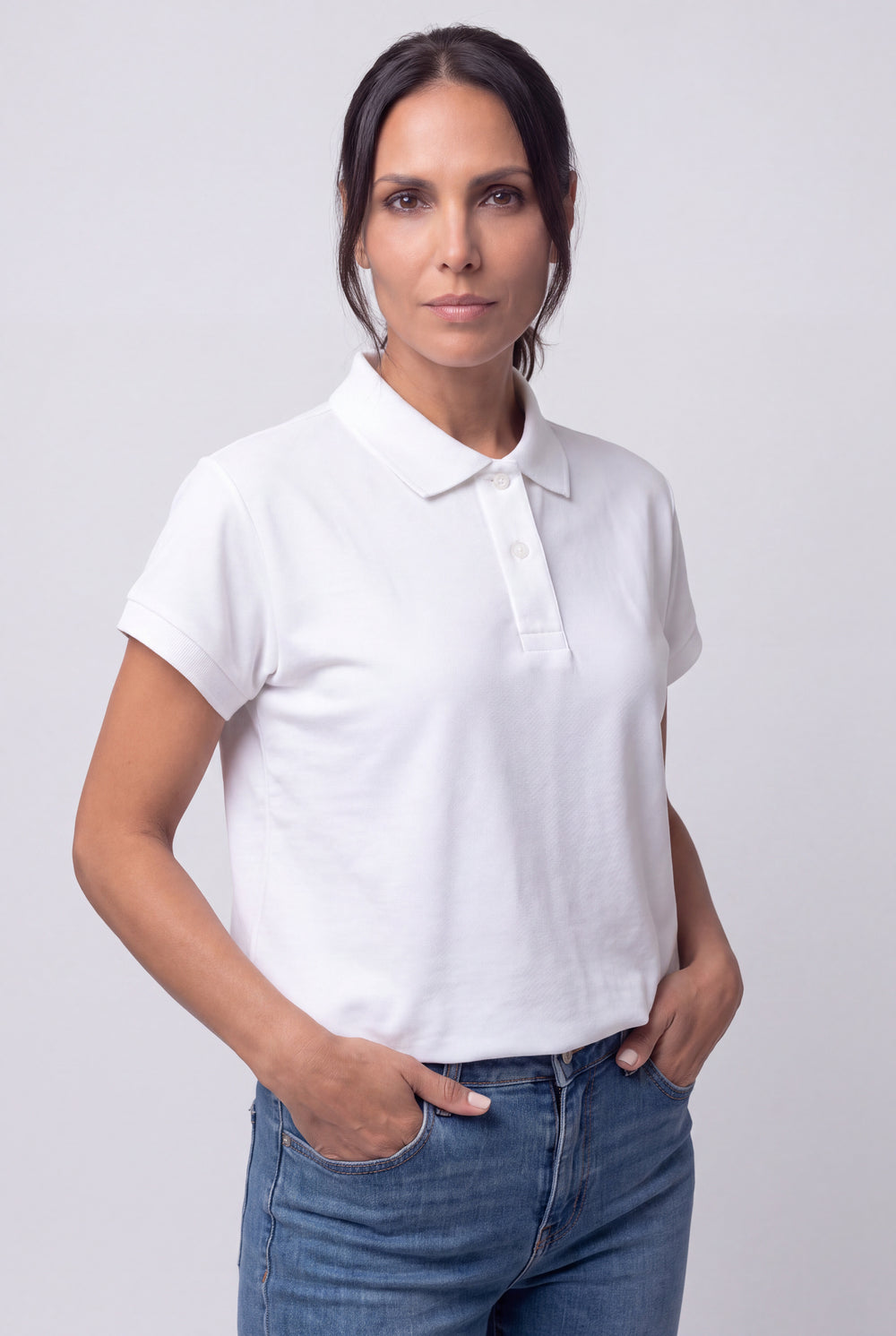 Chemise Polycotton de mujer 2817BL - Blanco - Foto 01 #color_bl
