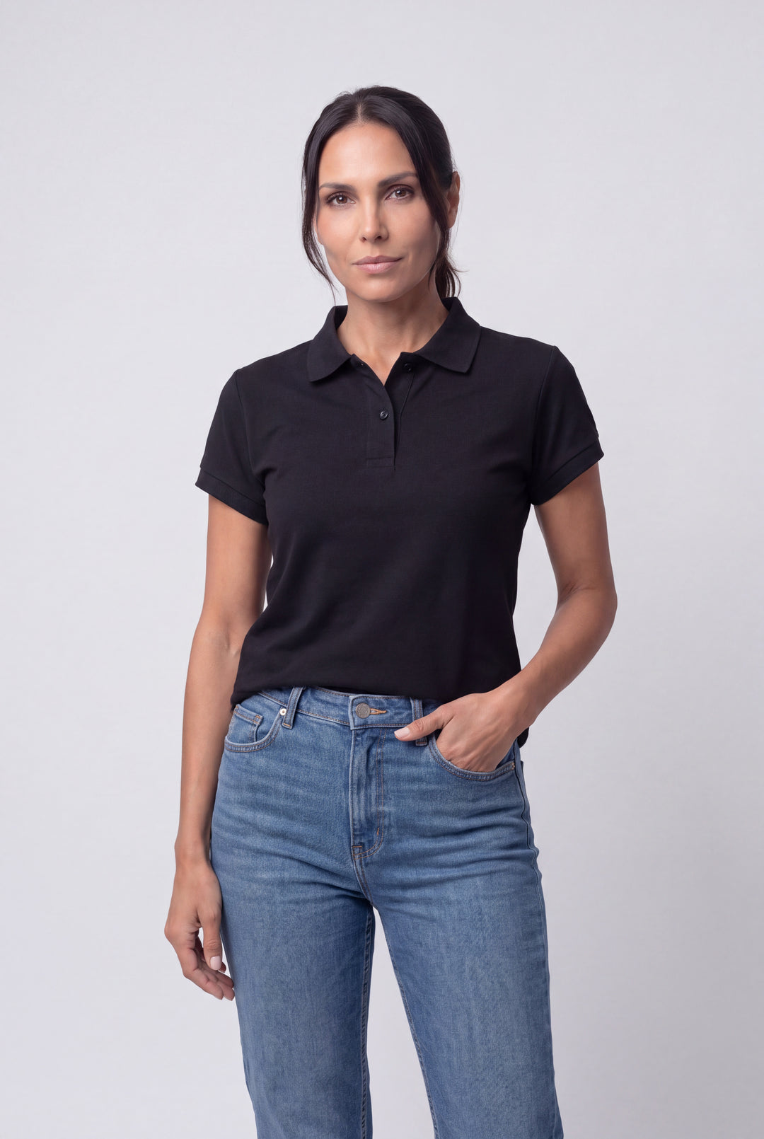Chemise Polycotton de mujer 2817NG - Negro - Foto 01 #color_ng
