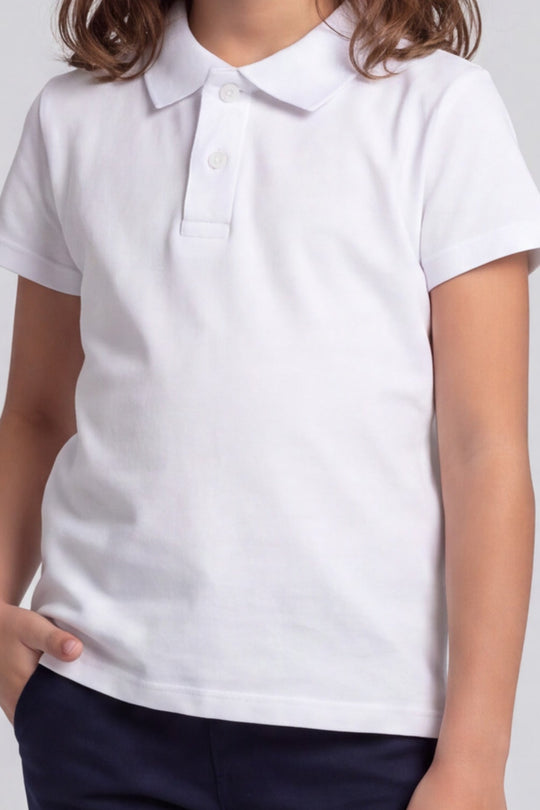 Chemise Polycotton Escolar · Color: BL · Detalle del cuello y la tapeta 