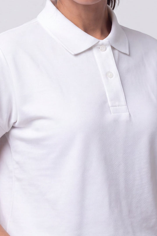 Chemise Polycotton · Color: BL · Detalle del cuello y botones 