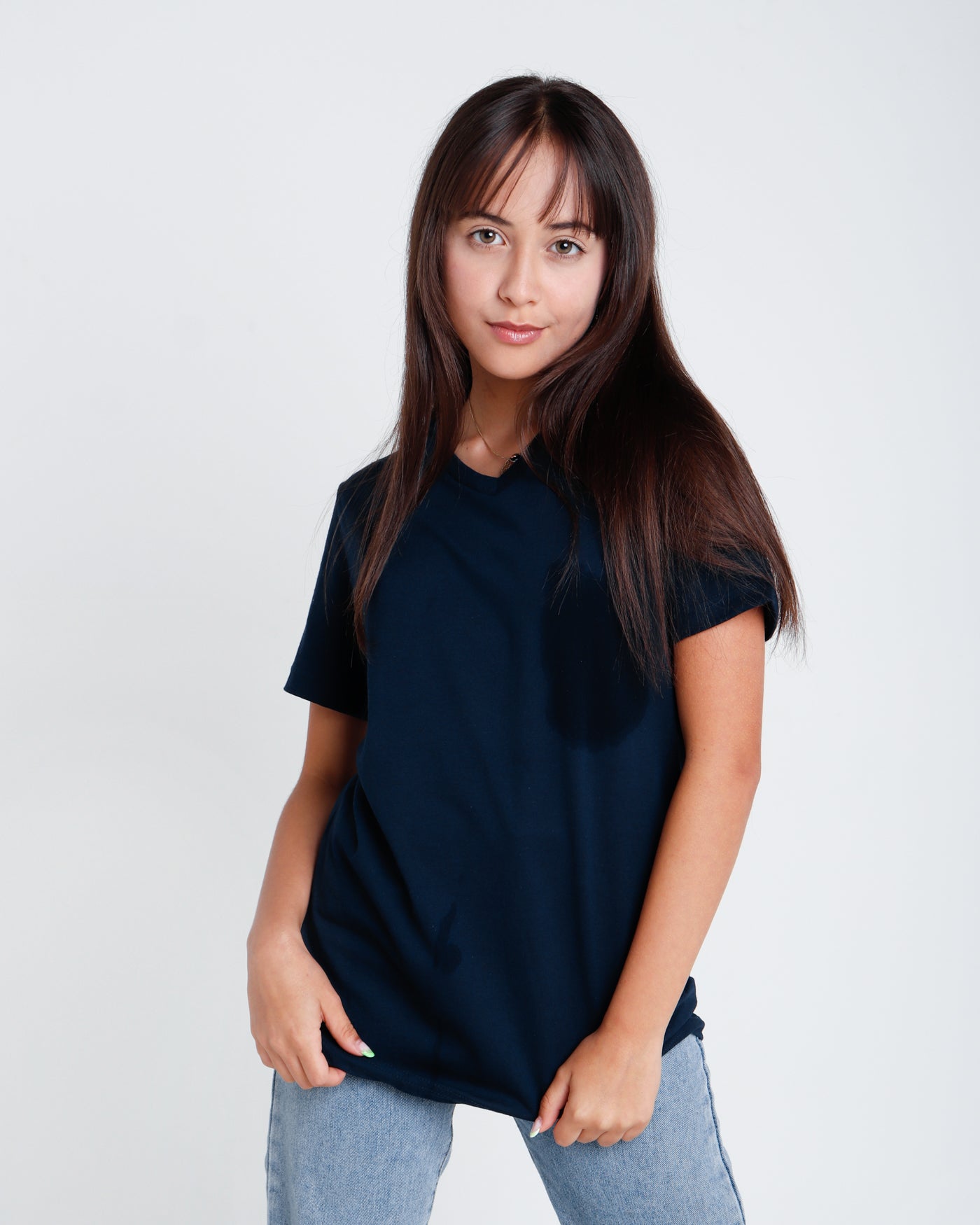 Franela Algodón Peinado Cuello V