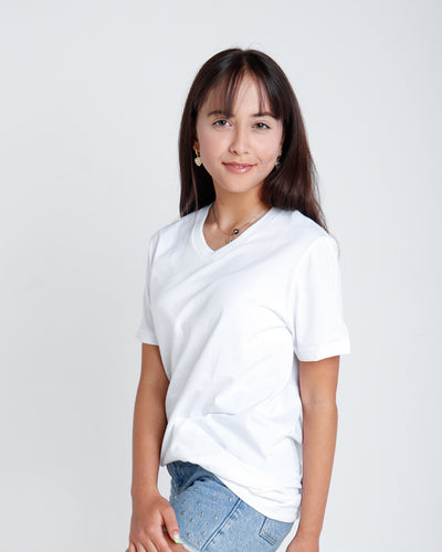 Franela Algodón Peinado Cuello V